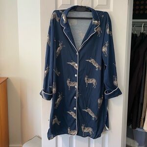 ModCloth Blue Zebra Sleep Shirt
